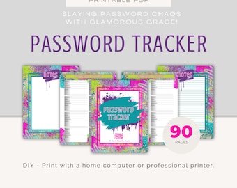 Passwort Tracker Logbuch DIY DRUCKEN bei HOME