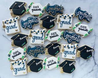 Personalized Graduation Decorated Cookies: Grad Party Favors