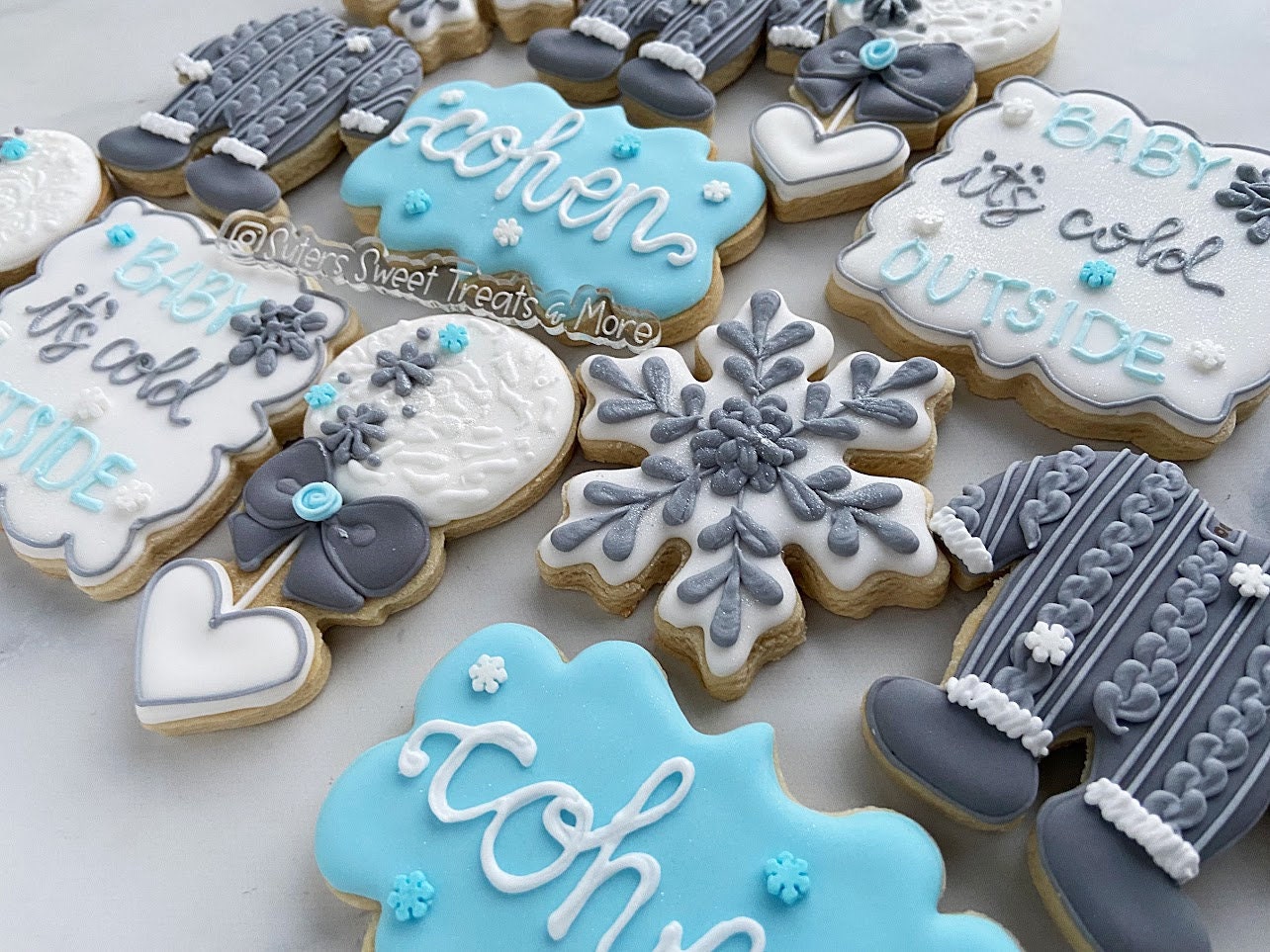 Baby It's Cold Outside Cookies, Decorated Cookies, Baby Shower Cookies