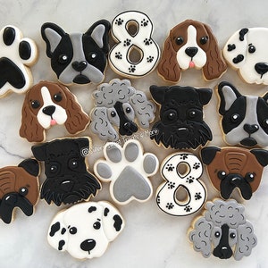 Dog Party Decorated Cookies, Puppy Party, Lets Pawty, Birthday Cookies, Pawty Time Cookies, Party Favors, Puppy Cookies, Free Shipping, Part