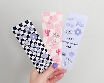 Retro Checkered Cowboy Bookmark: Western Romance Book Accessory