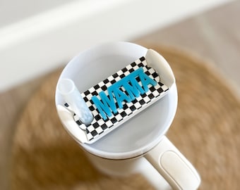 MAMA Checkered Acrylic Name Plate: Stanley Tumbler Topper