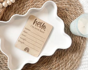 Wooden Rainbow Baby Announcement Sign, Newborn Photo Prop