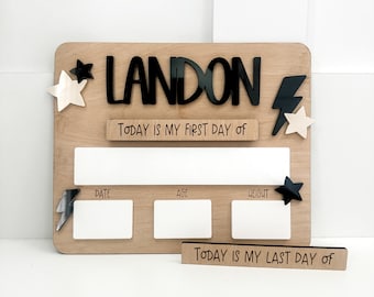 Bolt Back To School Sign, Kids School Sign, Boy First Day Sign, Girls First Day Sign, Personalized Back To School Signage, Kids Photo Props