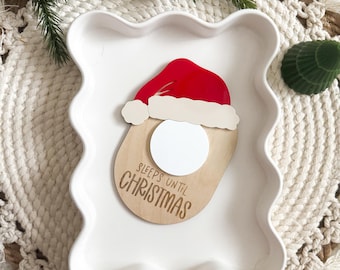 Christmas Countdown Magnet, Sleeps Until Santa, Wood Christmas Decor