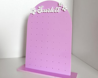 Personalized Acrylic Arch Earring Stand, Girl Room Decor