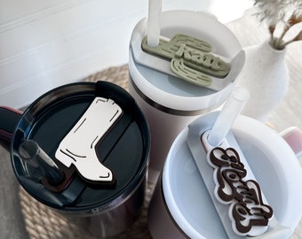 Cactus Stanley Topper: Western Personalized Name Plate for Tumbler Lid