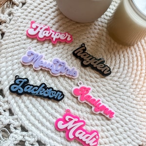 Personalized Acrylic Name Keychain: Kids Backpack Tag