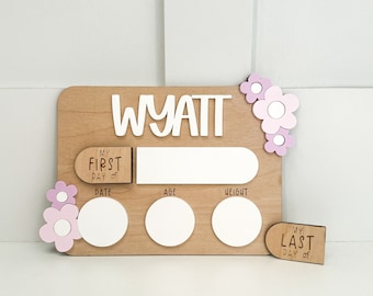 Personalized First Day of School Sign: Floral Dry Erase Board