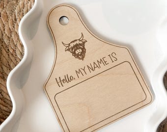 Western Baby Announcement Sign, Engraved Wood, 3D Acrylic Name