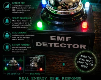 Ghost Hunting SALE Spirit Bell EMF Detector for Paranormal Investigations- Multi Colored LEDs.