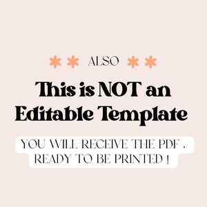 May include: A digital graphic with text that reads "This is NOT an Editable Template." The text is in a bold, black font, with the words "Editable Template" in a larger size. The background is a light peach color.