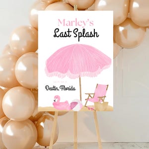 Bachelorette Welcome Sign, Last Splash Printable Sign Template, Pink Welcome Sign, Beach bachelorette Weekend Decor, Bachelorette Sign
