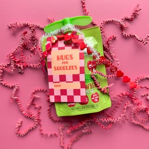 Hugs and Squeezes, Valentine Printable, Squeeze Pouch Valentines Tag ...