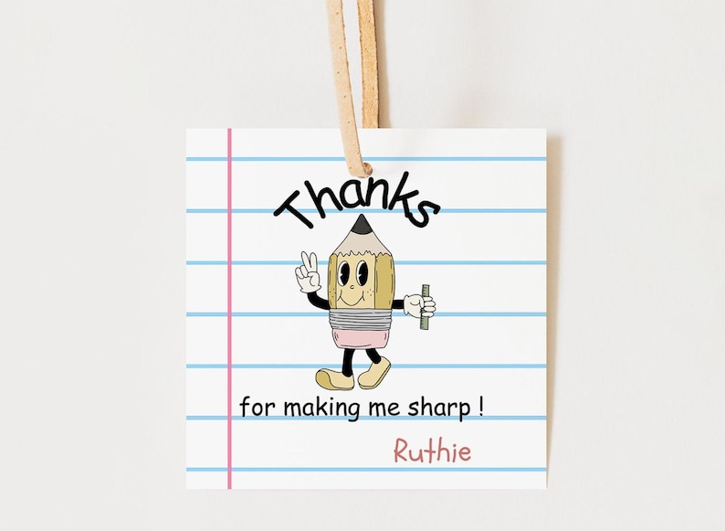 Editable Teacher Appreciation Tag, Teacher Thank You Gift Tag, Teacher ...