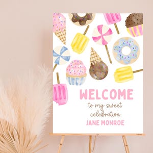 Sweet One First Birthday Sign, Girls 1st Bday Party, Ice Cream and ...