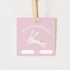 Easter Basket Tags, Easter Printable, Easter Bunny Tag, Easter Treat Tags, Easter Party Printable, Instant Download, Some bunny loves you