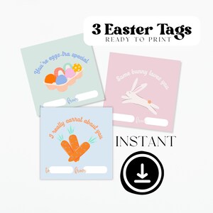 Printable Easter Tags, Easter Basket Tags, Easter Bunny Tag, Easter Treat Tags, Easter Party Printable,Instant Download,Some bunny loves you
