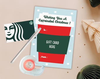 Christmas Coffee Gift Card Holder – Printable Holiday Teacher Gift (PDF)