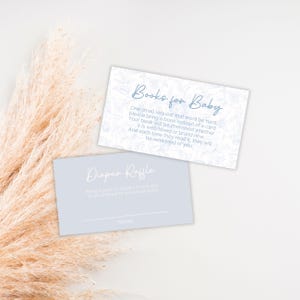 Stoffige blauwe strik babyshowerspelletjes, baby in bloei babyshower, toile de jouy bloemen babyshower afdrukbaar, boeken voor baby, luierloterijspel