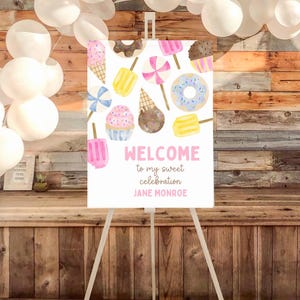 Sweet One First Birthday Sign, Girls 1st Bday Party, Ice Cream and ...