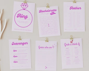 Bachelorette Party Games Templates, Last Rodeo Bach Weekend Games, Printable Bachelorette Games, Purple Bachelorette Digital Download Games