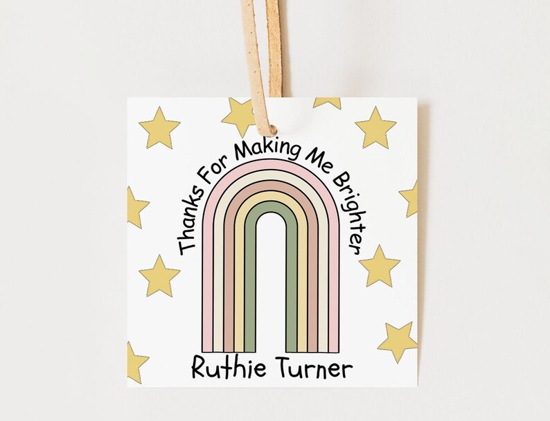 Editable Teacher Appreciation Tag, Teacher Thank You Gift Tag, Teacher ...