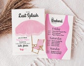 Last Splash Bachelorette Weekend Invite ,Digital Bachelorette Itinerary Template, Editable Beach Bachelorette Invite, Printable Itinerary