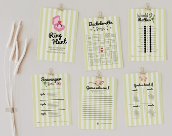 Editable Tropical Bachelorette Games Bundle, Flamingo Bach Party Games Printable, Girls Trip Game Pack, Beach Bachelorette Activities Bundle