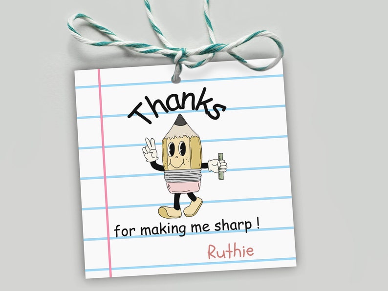 Editable Teacher Appreciation Tag, Teacher Thank You Gift Tag, Teacher ...