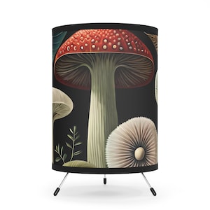 Mushroom Table Lamp, Tripod Lamp, Unique Gift, 70&#39;s Home Decor