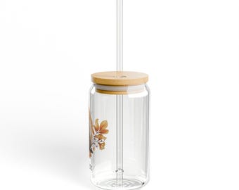 Fox Sipper glasflaska 47 cl, glasburk, söt rävmugg, kaffeglas med lock, personlig julklapp för rävälskare