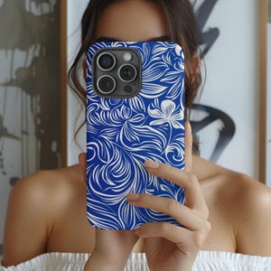 Abstract Phone Case for IPhone 11, 12, 13, 14, 15 16, IPhone Case, Blue Phone Cases,