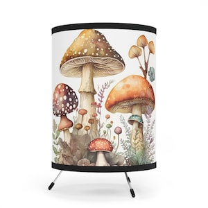 Mushroom Table Lamp, Tripod Lamp, Unique Gift, Retro 70&#39;s Home Decor