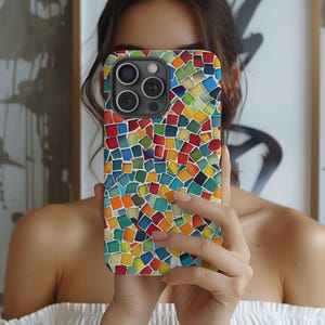 Mosaic Phone Case, Mosaic Tile, IPhone Cover, iPhone 16 Pro Case, Pixel 9, Samsung S24, Case For IPhone
