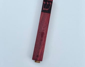 Mezuzah Case, Purpleheart wood Mezuzah