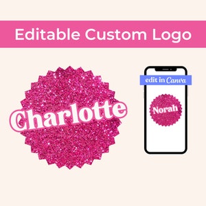 Editable Name Logo PNG SVG Canva TEMPLATE | Personalized Sticker, Shirt, Tote Bag and More
