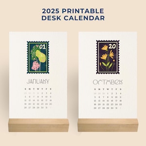 2025 Desk Calendar, Aesthetic Office Decor—INSTANT Digital Download