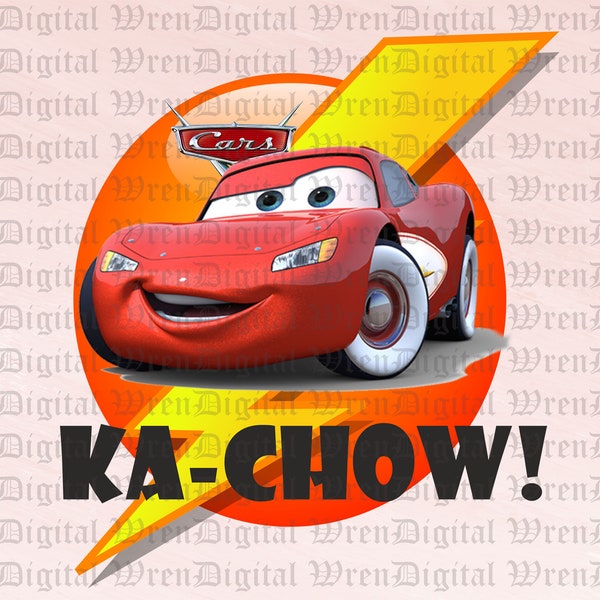 Lightning McQueen Ka-chow PNG, Cars Movie Cut File