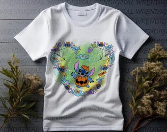 Vintage Disney Stitch Halloween png, Stitch Horror Halloween png, Disney Halloween png, Halloween Family Matching png