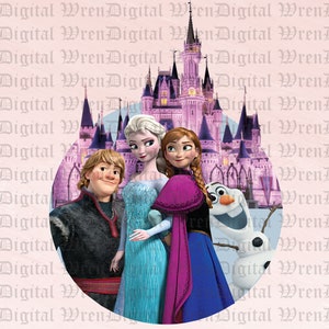 Frozen PNG Elsa Anna castle vacay mode png clipart, cut file layered by color