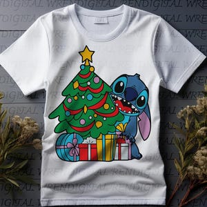 Christmas Stitch png, Stitch Christmas Lights png, Stitch Santa Hat, Cute Stitch png, Merry Christmas Stitch, Stitch Clipart Png