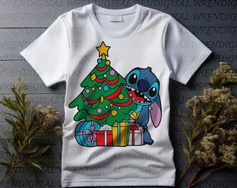 Christmas Stitch png, Stitch Christmas Lights png, Stitch Santa Hat, Cute Stitch png, Merry Christmas Stitch, Stitch Clipart Png