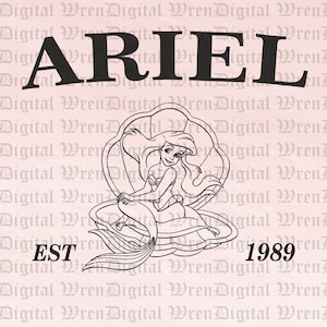 Sirenita Ariel Png, imágenes prediseñadas de Ariel, corte de vinilo, archivo Png para cricut, archivo Png imprimible, silueta png, impresión digital, archivo de corte digital
