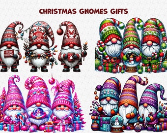 Weihnachtszwerge PNG: Urlaub Sublimationsdesign (Digitaler Download)