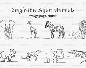 Safari Animals Line Art Vector Svg, Forest Animals outline, Safari animals Svg, Barn Svg, jungle animals Silhouette, Cricut Svg, Png Sticker
