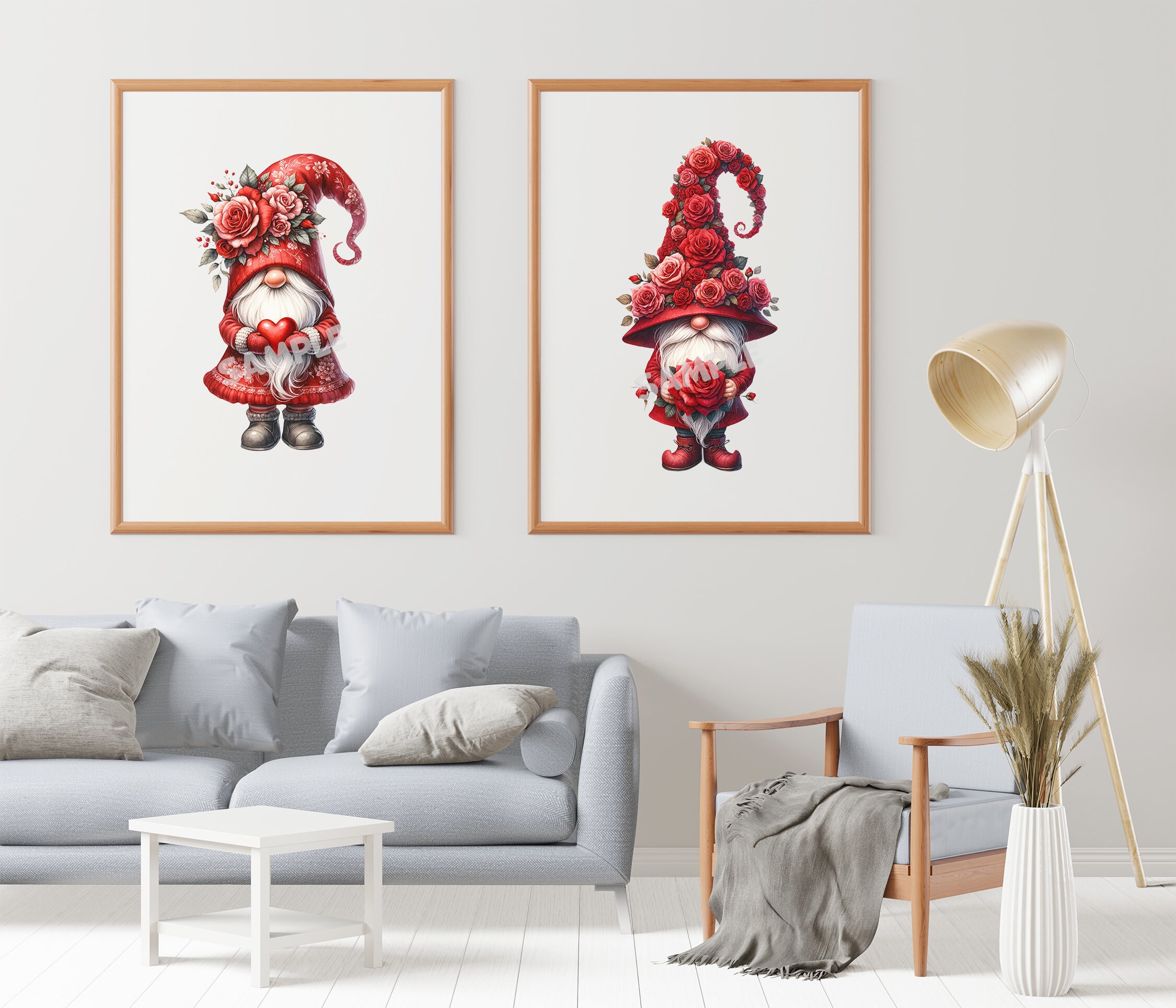 Rose Gnome PNG Clipart. Valentine's Day Gnome Cute Watercolor Clipart ...