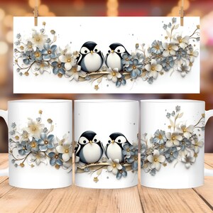 3D ペンギン マグ ラップ png、3D 恋人 マグ ラップ png、動物 マグ ラップ、11 オンスおよび 15 オンス マグ テンプレート、春のマグ ラップ、ホリデー マグ ラップ