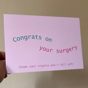 Top-Chirurgie | Transgender | Chirurgisches Wortspiel | LGBTQ | Lustige Trans Karte | Eingriffe Herzlichen Glückwunsch | LGBTQ-Chirurgie | Top Eingriff Karte | FTM Karte