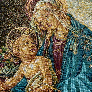 Italian tapestry featuring Madonna and Child